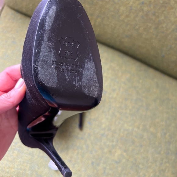 Black, satin Stuart Weitzman high heels - Picture 3 of 4